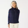Petite Women's Croft & Barrow® Woven Quilted Vest