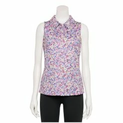 Women's Tek Gear® Sleeveless Golf Polo -Hot Sale Adult Shop 5068427 Purple Ditsy