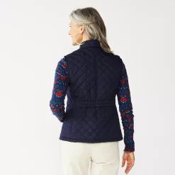 Women's Croft & Barrow® Woven Quilted Vest -Hot Sale Adult Shop 5069324 ALT