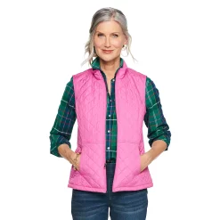 Women's Croft & Barrow® Woven Quilted Vest -Hot Sale Adult Shop 5069324 Pink