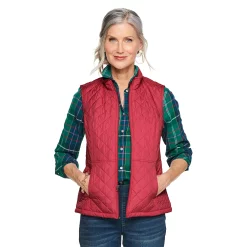 Women's Croft & Barrow® Woven Quilted Vest -Hot Sale Adult Shop 5069324 Red