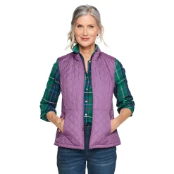 Women's Croft & Barrow® Woven Quilted Vest -Hot Sale Adult Shop 5069324 Violet