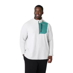Big & Tall Eddie Bauer Cloud Regular-Fit Quarter-Zip Pullover Jacket -Hot Sale Adult Shop 5070259 Cement