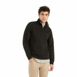 Men's Tommy Hilfiger Logo Quarter-Zip Top -Hot Sale Adult Shop 5090444 Dark Sable