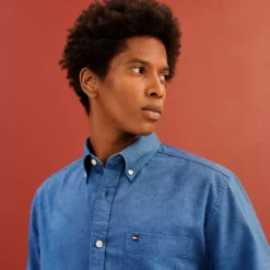 Men's Tommy Hilfiger Custom Fit Essential Stretch Oxford Shirt -Hot Sale Adult Shop 5092114 ALT5