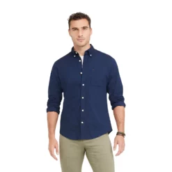 Men's Tommy Hilfiger Custom Fit Essential Stretch Oxford Shirt -Hot Sale Adult Shop 5092114 Desert Sky