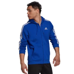 Big & Tall adidas Essential Fleece Full-Zip Hoodie -Hot Sale Adult Shop 5097441 Royal Blue White