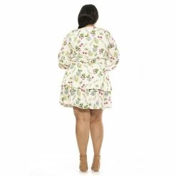 Plus Size ALEXIA ADMOR Layla V-Neck Tiered Ruffle Dress -Hot Sale Adult Shop 5125869 ALT