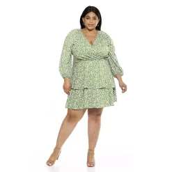 Plus Size ALEXIA ADMOR Layla V-Neck Tiered Ruffle Dress -Hot Sale Adult Shop 5125869 ALT4