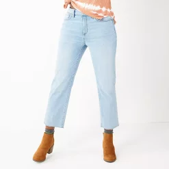 Petite Sonoma Goods For Life® High-Waisted Straight-Leg Crop Jeans -Hot Sale Adult Shop 5132570 Light Wash