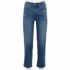 Petite Sonoma Goods For Life® High-Waisted Straight-Leg Crop Jeans -Hot Sale Adult Shop 5132570 Medium Wash
