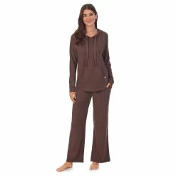 Women's Koolaburra by UGG Sweater Knit Pajama Top & Wide Leg Pajama Pants Set -Hot Sale Adult Shop 5138342 Brown