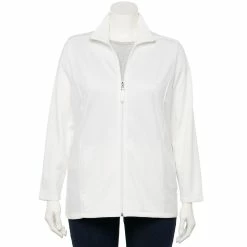 Plus Size Croft & Barrow® Zip-Front Fleece Jacket -Hot Sale Adult Shop 5152260 White