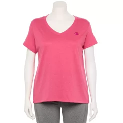 Plus Size Champion® Powerblend V-Neck Tee -Hot Sale Adult Shop 5165823 Pinky Peach Inari Dye