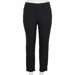 Plus Size Nine West Slim-Cut Ankle Pants -Hot Sale Adult Shop 5176293 Black White Grid