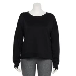 Plus Size Tek Gear® Crewneck Fleece Sweatshirt -Hot Sale Adult Shop 5187076 Black