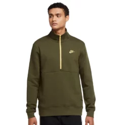 Big & Tall Nike Brushed-Back 1/2-Zip Pullover -Hot Sale Adult Shop 5191938 Rough Green