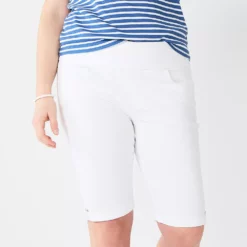 Women's Gloria Vanderbilt Amanda Pull-On Bermuda Shorts -Hot Sale Adult Shop 5192174 Vintage White