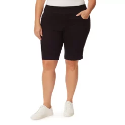 Plus Size Gloria Vanderbilt Amanda Pull-On Bermuda Shorts -Hot Sale Adult Shop 5194604 Black