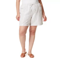 Plus Size Gloria Vanderbilt Jenna Linen Bermuda Shorts