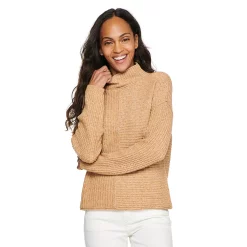 Women's Sonoma Goods For Life® Exposed Seaming Mockneck Sweater -Hot Sale Adult Shop 5195667 Cocoa Delight