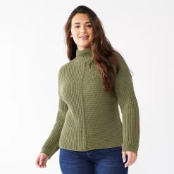 Women's Sonoma Goods For Life® Exposed Seaming Mockneck Sweater -Hot Sale Adult Shop 5195667 Olive Era