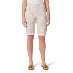 Petite Gloria Vanderbilt Amanda Wide-Waistband Bermuda Jean Shorts -Hot Sale Adult Shop 5208917 White Gingham