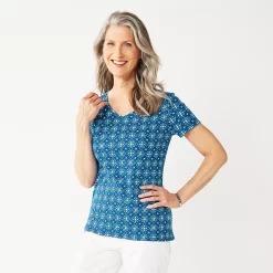 Petite Croft & Barrow® Essential V-Neck Tee