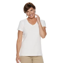 Petite Croft & Barrow® Essential V-Neck Tee -Hot Sale Adult Shop 5211690 White