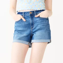 Juniors' SO® High Rise Curvy Midi Shorts -Hot Sale Adult Shop 5220672 Medium