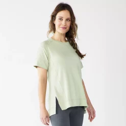 Women's Sonoma Goods For Life® Supersoft Short Sleeve Tunic -Hot Sale Adult Shop 5231865 Light Green