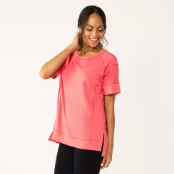 Women's Sonoma Goods For Life® Supersoft Short Sleeve Tunic -Hot Sale Adult Shop 5231865 Melon Red