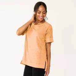 Women's Sonoma Goods For Life® Supersoft Short Sleeve Tunic -Hot Sale Adult Shop 5231865 Peach
