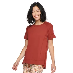 Women's Sonoma Goods For Life® Supersoft Short Sleeve Tunic -Hot Sale Adult Shop 5231865 Rust Burgandy