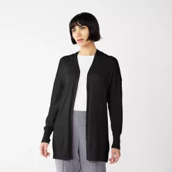 Women's Nine West Essential Lightweight Cardigan 21 Women's Nine West Essential Lightweight Cardigan -Hot Sale Adult Shop 5234642 Black
