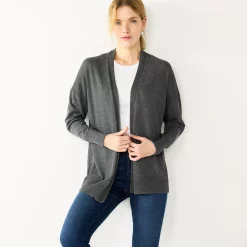 Women's Nine West Essential Lightweight Cardigan 16 Women's Nine West Essential Lightweight Cardigan -Hot Sale Adult Shop 5234642 Coal Heather Gray