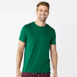 Men's Sonoma Goods For Life® Seriously Soft Crewneck Pajama Tee -Hot Sale Adult Shop 5236476 Green Space Dye