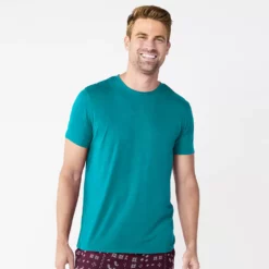 Men's Sonoma Goods For Life® Seriously Soft Crewneck Pajama Tee -Hot Sale Adult Shop 5236476 Teal Space Dye