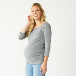 Maternity Sonoma Goods For Life® Essential Scoopneck Tee -Hot Sale Adult Shop 5236820 Heather Gray