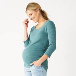 Maternity Sonoma Goods For Life® Essential Scoopneck Tee -Hot Sale Adult Shop 5236820 Huxley Blue