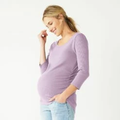 Maternity Sonoma Goods For Life® Essential Scoopneck Tee -Hot Sale Adult Shop 5236820 Majestic Violet
