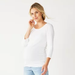 Maternity Sonoma Goods For Life® Essential Scoopneck Tee -Hot Sale Adult Shop 5236820 Vital White