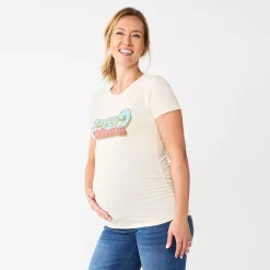 Maternity Sonoma Goods For Life® Fitted Crewneck Graphic Tee -Hot Sale Adult Shop 5237042 Vintage Happy Mama