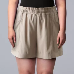 Petite Simply Vera Vera Wang High-Waist Soft Shorts -Hot Sale Adult Shop 5237218 Kaira Khaki