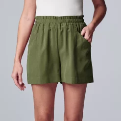 Petite Simply Vera Vera Wang High-Waist Soft Shorts