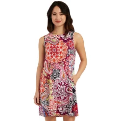 Women's AB Studio Ruffle-Trim Sleeveless Swing Dress -Hot Sale Adult Shop 5237664 Multi Paisley