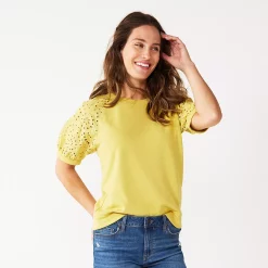 Women's Sonoma Goods For Life® Puff Sleeve Sweatshirt -Hot Sale Adult Shop 5237696 Washed Green