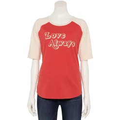 Women's Sonoma Goods For Life® Elbow Sleeve Baseball Graphic Tee -Hot Sale Adult Shop 5242399 Love Always Red