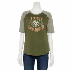 Women's Sonoma Goods For Life® Elbow Sleeve Baseball Graphic Tee -Hot Sale Adult Shop 5242399 Olive Good Days