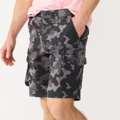 Men's Sonoma Goods For Life® 10-Inch Outdoor Flexwear Cargo Shorts -Hot Sale Adult Shop 5242921 Black Camo